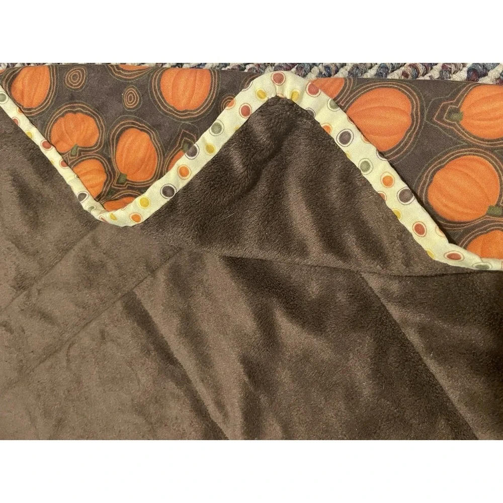 Autumn Quilt Blanket Quilted Wall Hanging Fall Tree Pumpkin Squirrel 52